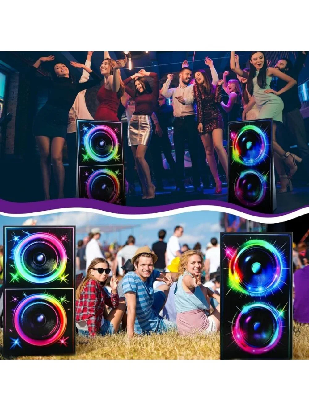 Retro 80s 90s Boom Box Cardboard Cutouts - Life Size Party Decorations & Photo